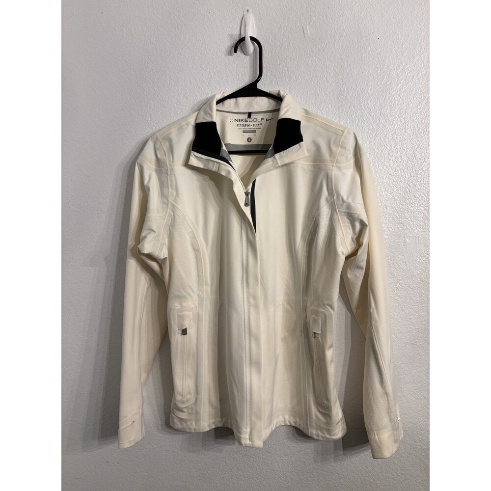 Nike Golf Storm-Fit 10 Jacket Women's Large White Full Zip Waterproof Rain Coat